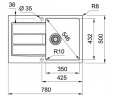 FRANKE Évier S2D 611-78 780x500mm gris