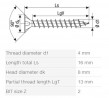 SPAX vis a bois 4x16mm tete fraisée PZ W 4C MH