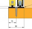 TERNO guidage inférieur coulissant verre 1602/A 1,2m alu argenté elox