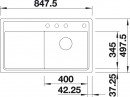 BLANCO 523811 évier Zenar 45S-F InFino avec excentr.Silgranit PuraDur anthracite