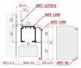 TERNO porte coulissante intérieure 40-160kg, profil de couverture 1380/A/S 6m al