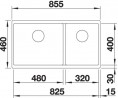 BLANCO 523588 Évier Subline 480/320-U InFino manuél Silgranit PuraDur blanc