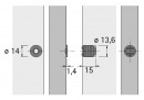 HETTICH 13157 Magnet M73/GP9 4kg blanc