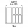 K-BLUM Legrabox M 500 mm/40 kg, blanc, vis + buffet Classico Kristall 60(522x474
