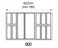K-StrongBox tiroir H86/500mm, gris, buffet Classico 900 argent-gris