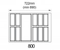 K-StrongBox tiroir H86/500mm, blanc, buffet Classico 800 blanc