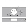 HETTICH 9091630 Sensys 8661 encastré 95° P2O, ép. jusqu'a 32mm, 45x9.5, vis a bo