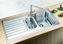BLANCO 523379 Évier Dinas 6 S avec excentrique 2 trous inox brossé