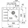 FRANKE évier CNG 611-62 TL/7 620x500mm noir mat