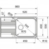 FRANKE Évier SRX 611-86/7L LB 860x500mm inox
