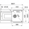 FRANKE évier UBG 611-86 860x500mm noir mat