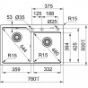 FRANKE évier UBG 620-78 780x500mm blanc led