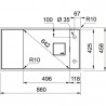 FRANKE évier FSG 211/111 860x458mm noir mat