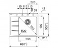 FRANKE évier CNG 611-62 TL/2 620x500mm blanc led FRANKE évier CNG 611-62 TL/2 620x500mm blanc led