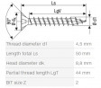 SPAX vis a bois 4,5x50mm tete fraisée PZ W 4C MH