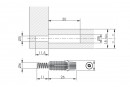 IF PAD tourillon de fixation 8mm/30+11mm noir
