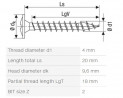 SPAX vis a bois 4x20mm tete lenticulaire collerette PZ 4C MH