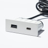 VersaPick chargeur, 1x USB A/C, rectangulaire, blanc mat RAL 9003