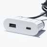 VersaPick chargeur, 1x USB A/C, ovale, blanc mat RAL 9003