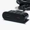 VersaPick chargeur 1x USB A/C, ovale, noir mat