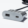 VersaPick chargeur, 1x USB A/C, ovale, inox