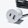 VersaPick chargeur, 1x USB A/C, rond, blanc mat RAL 9003