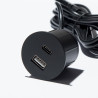 VersaPick chargeur, 1x USB A/C, rond, noir mat