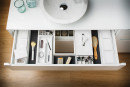 GOLLINUCCI organisateur de salle de bain avec accessoires 270mm blanc 241x242x53