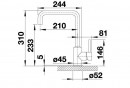 BLANCO 526665 Robinet Mili noir mat