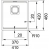 FRANKE évier KNG 110-37 410x460mm blanc led