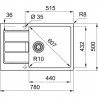 FRANKE évier S2D 611-78 XL 780x500mm beige