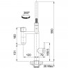 FRANKE Robinet Vital Tap douche/débit chrome/gun metal FRANKE Robinet Vital Tap douche/débit chrome/gun metal