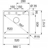 FRANKE évier MRG 610-52 RTL 560x510mm pierre grise