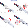 StrongLumio raccord ruban led 10mm - câble 4 fils