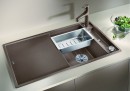 BLANCO 523224 Évier Axia III 5 S InFino avec excentrique Silgranit PuraDur café