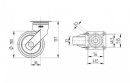 TENTE roulette pivotante 5370 caoutchouc O 100mm