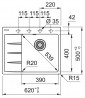 FRANKE Ensemble G215MČ CNG 611-62 TL/2 noir mat + FC 3055.901