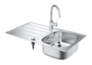 GROHE 31562SD1 ensemble K200 acier inox brossé + Bau Edge chrome