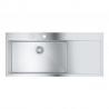 GROHE 31581SD1 évier K1000 80-S 1160 x 520mm évier gauche acier inox brossé