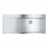 GROHE 31582SD1 Évier K1000 80-S 1160 x 520mm évier droit acier inox brossé