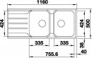 BLANCO 523036 évier Lemis 8 S-IF inox brossé sans excentrique