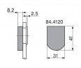 BLUM 84.4120 capuchon extérieur charniere, verre percé, forme "D", chrome brilla