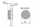 BLUM 84.4140 capuchon extérieur charniere, verre percé, forme "O", chrome brilla