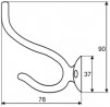 TULIP porte-manteau Rapallo nickel mat + vis
