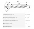 SPAX vis a bois 4x40 tete fraisée TXS, W, 4C MH, zinc noir