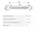 SPAX vis a bois 3,5x20 tete demi-rond TXS,W,4C