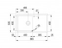 StrongSinks S3 Évier Dnipro 865 865x505mm avec excentreur inox