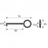 HETTICH 44565 clé 08, nickel mat, longueur 74mm