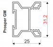 SEVROLL 05790 Prosper GM 18 profil de poignée 18mm 2,7m argent