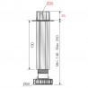 Pied réglable de support pour longeron central de lit 148-250mm
